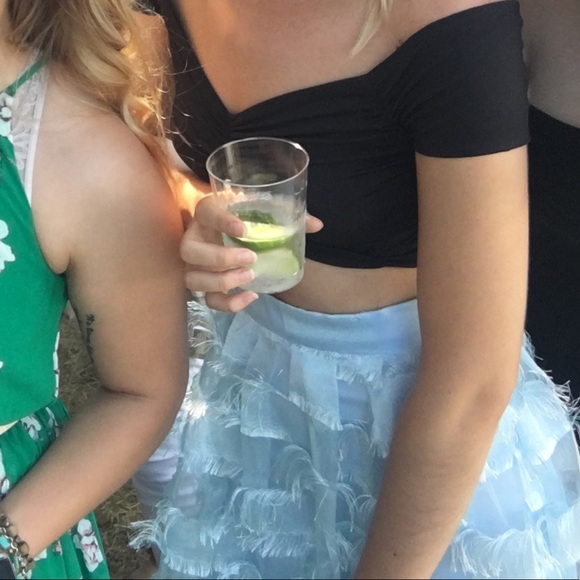 True violet organza square fringed maxi skirt - Picture 4 of 4